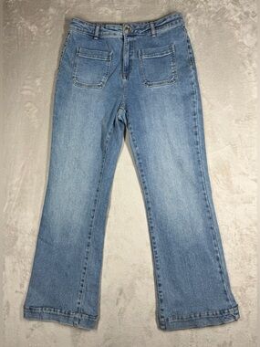 Michael Kors Retro Denim Flare Wide Leg Denim Blue Jeans Size 10
